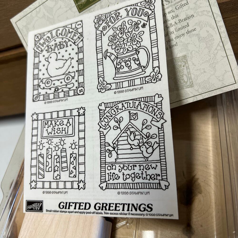 Rubber Stamps: Gifted Greetings NIB: 10th Anniversary Stampin’ Up